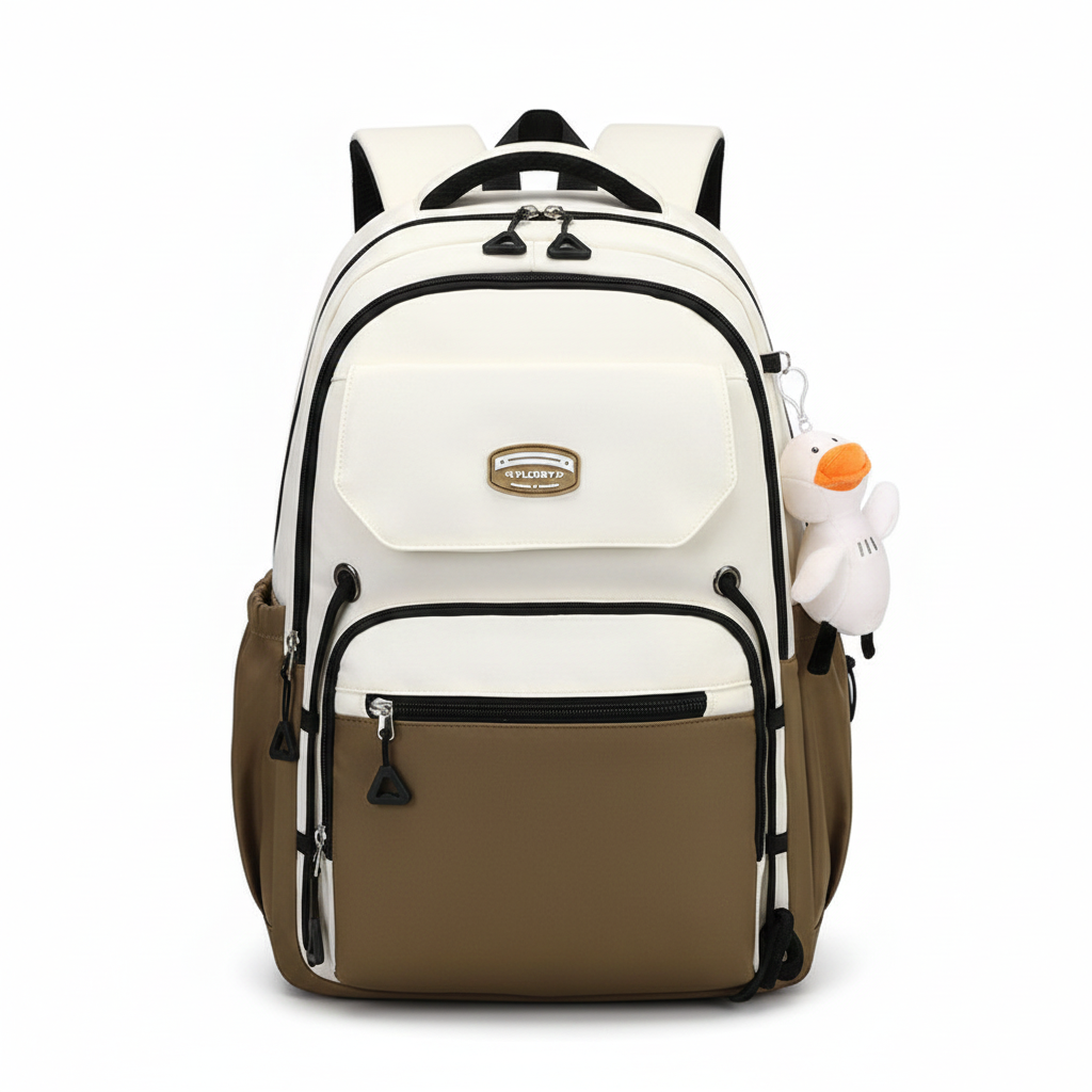 Middle School, High School, and College Students' Schoolbags Stain-Resistant Backpacks (Brawn)