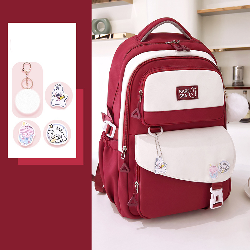 Cute Casual Premium Kids School Backpack (Red)