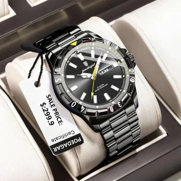 POEDAGAR 659 Wrist Watch For Men (Black)