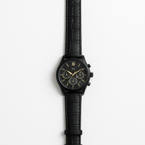 OLEVS 2872 Classic Leather Quartz Watch (Black)