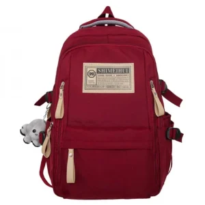 Aesthetic Large Capacity Cute Backpack (RED)