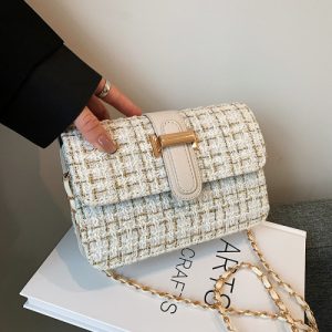 Mini Cross Body Messenger Bag ( Off-Whaite )